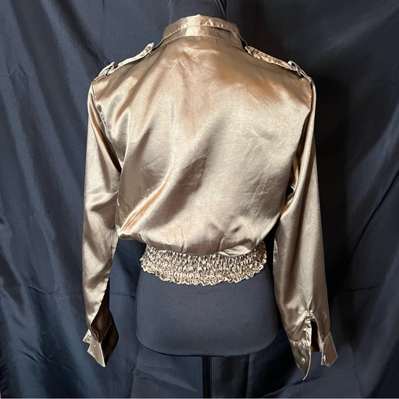 Cropped satin jacket by Mileage SZ S - Picture 3 of 8
